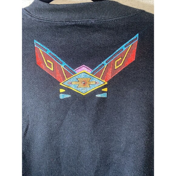 jerzees Native American Sweater Tribal Indian Feather Aztec Beads M USA 3D - Picture 7 of 11